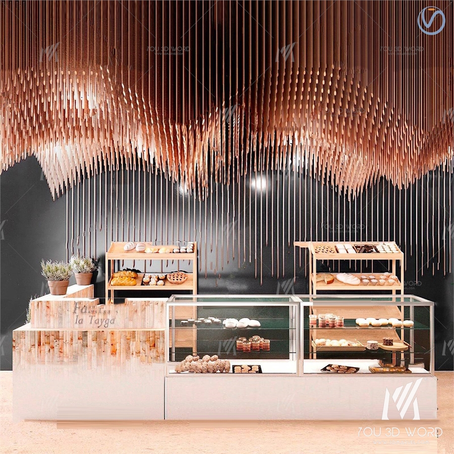 Modern dessert bar 3d model
